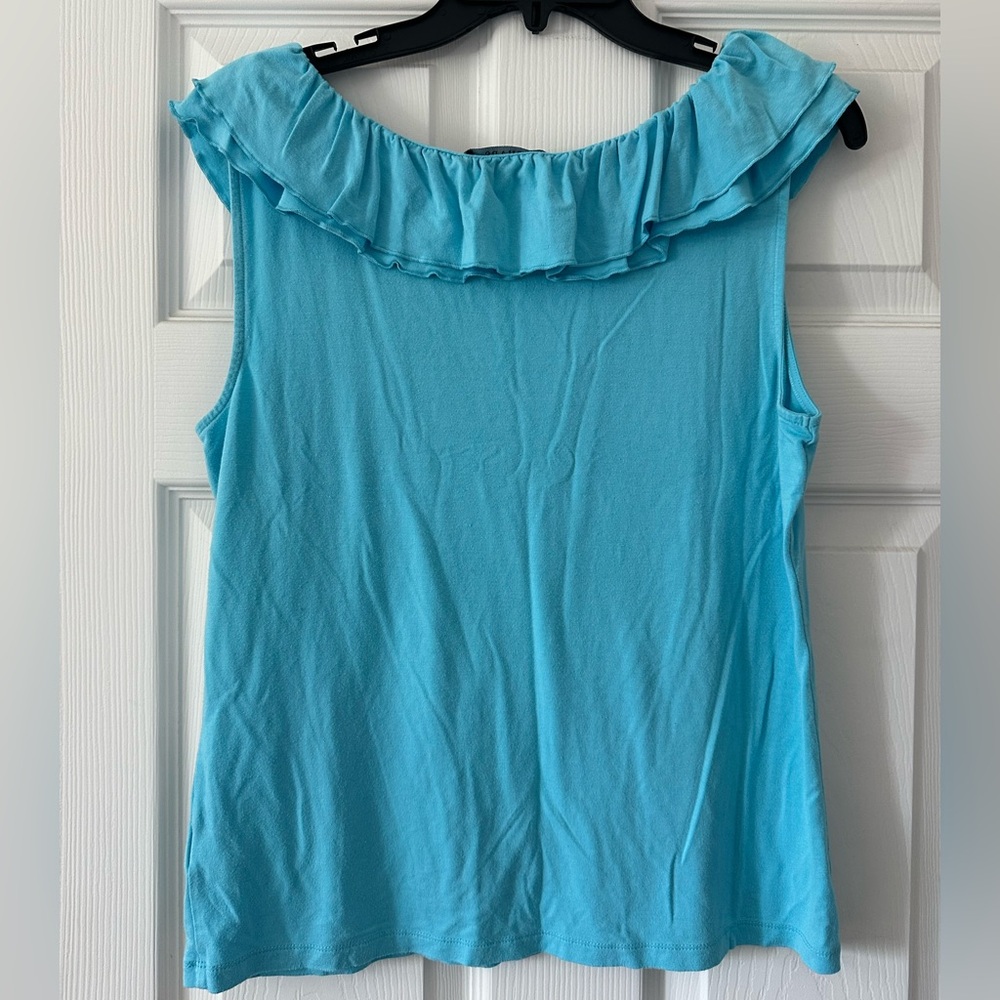 Chaps Ruffled Sleeveless Blouse - Picture 3 of 4